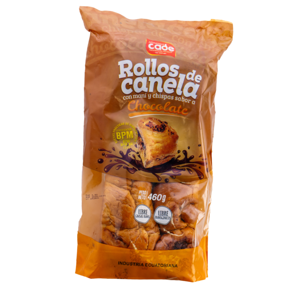 Rollo de Canela con Maní y Chispas Sabor a Chocolate — 460 g