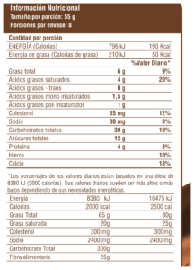 Chocotón — Pan de Pascua con Chispas Sabor a Chocolate y Almendra | 450 g tabla nutricional chocoton 450g